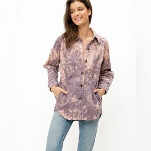 Mystree Purple and Pink Tie Dye Shacket